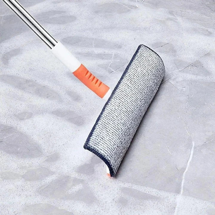 2-in-1 Window Squeegee Cleaner with Extension Pole (Telescopic, 180° Adjustable Head)