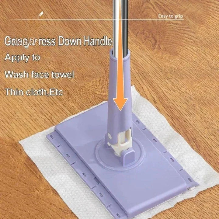 Automatic Face Towel Mini Mop – Portable Self-Squeeze Cleaning Mop with Replaceable Cloth