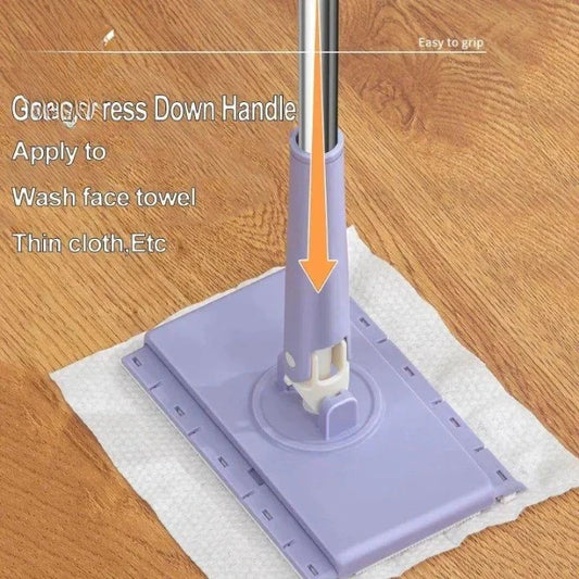 Automatic Face Towel Mini Mop – Portable Self-Squeeze Cleaning Mop with Replaceable Cloth