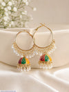 Golden Plated Jhumka Earrings for Women 2 Pcs
